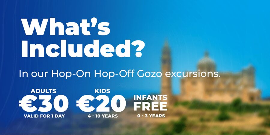From Valetta: Catamaran Tour with Hop-On, Hop-Off Gozo Tour - Arriving at Mgarr and finding the open-top bus