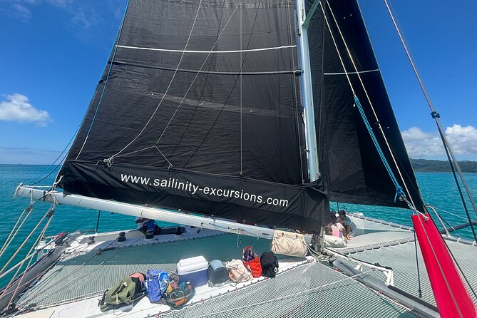 Half day catamaran sailing in the Sailinity Lagoon - The stop at Motu Ceran and Motu Mahaea