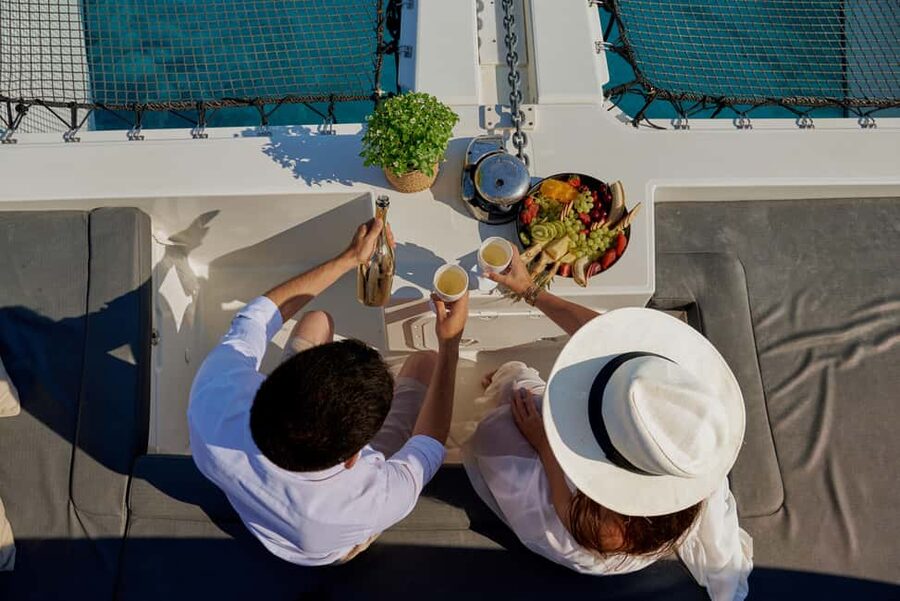 Heraklion: Catamaran Cruise to Dia Island - A chef-made meal on deck