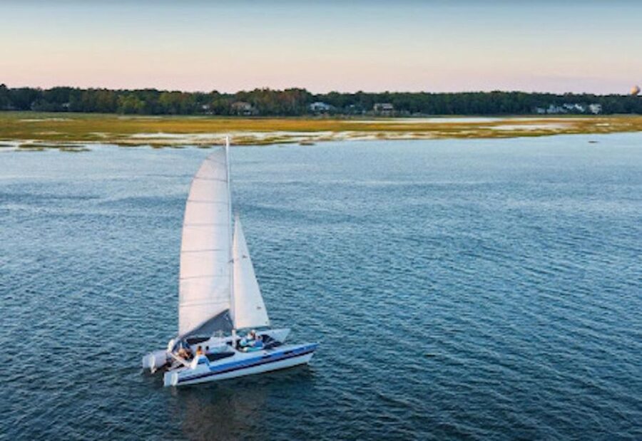 Hilton Head: Private Dolphin Day or Sunset Catamaran Sail - What the first minutes on board are like