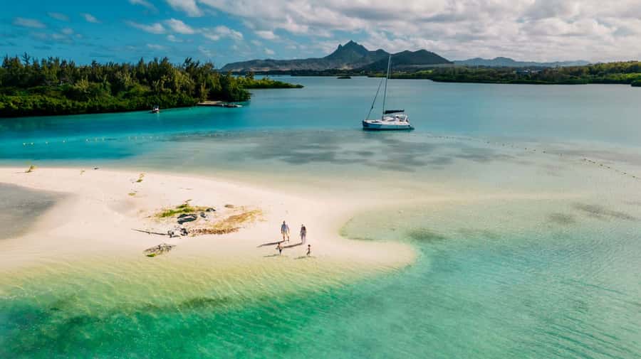 Ile Aux Cerfs: Catamaran Cruise, island, waterfalls, Lunch - Setting out from Trou d’Eau Douce