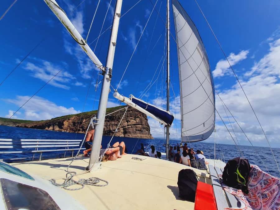 Ilot Gabriel: Catamaran Cruise & BBQ Lunch - The Grand Bay start: a simple but wet transfer