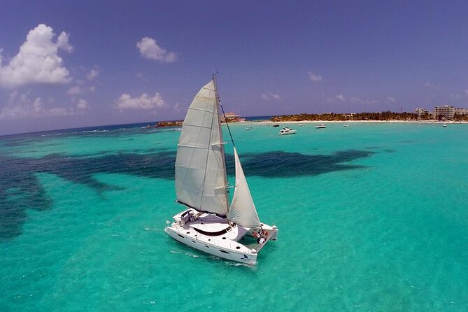 Isla Mujeres Catamaran, Open Bar & Optional Buffet and pick up - Forty-five minutes across the Caribbean