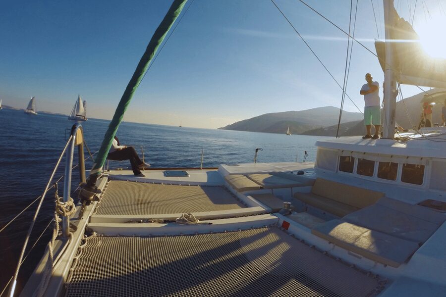 KOS: Catamaran Day Cruise – Swim, Snorkel, Food & Drinks! - The ride toward Pserimos