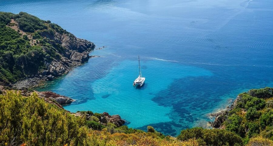 L'Île-Rousse, Corsica Catamaran Excursion: A Day in the Agriates Desert - Sailing toward the Agriates Marine Park