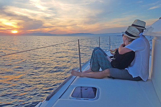 Luxury Catamaran Cruise from Athens with Traditional Greek Meal and BBQ - The first swim stop and a choice about your time