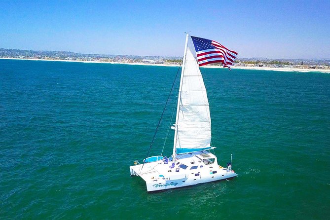 Luxury Catamaran Sailing Charter of San Diego - Leaving Mission Bay for the Pacific
