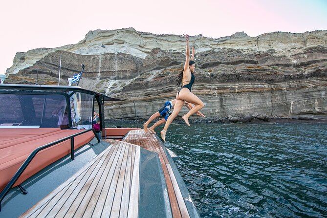 Luxury Private Power Catamaran Tour in Santorini - Thirassia offers a quieter change of scene