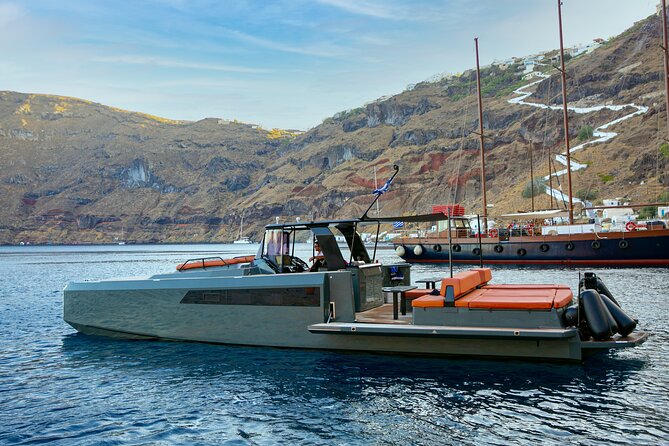 Luxury Private Power Catamaran Tour in Santorini - Sunset sailing adds romance, but not extra time