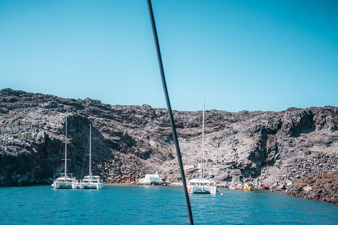 Majestic Catamaran Caldera Cruise with Snacks, Meal & Drinks - A Greek BBQ lunch or dinner on deck