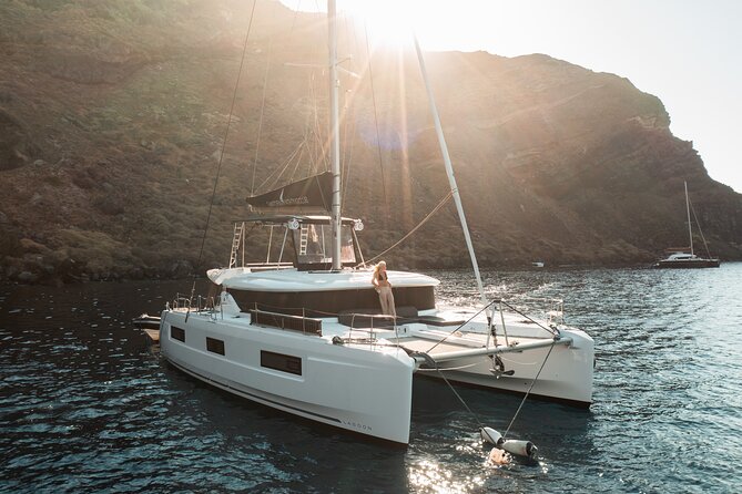 Majestic Catamaran Caldera Cruise with Snacks, Meal & Drinks - Sunset timing and the limits of the view