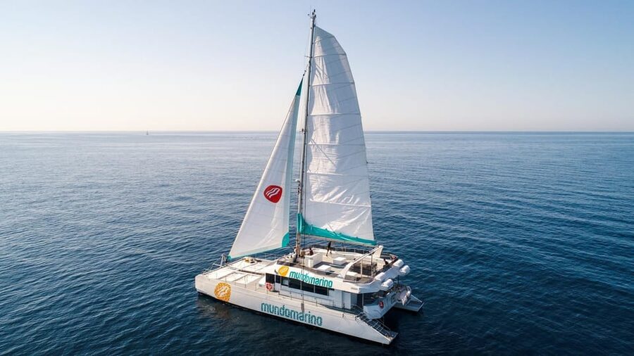 Malaga: Catamaran Sailing Cruise with Swimming & Optional DJ - The front nets, seating, and comfort