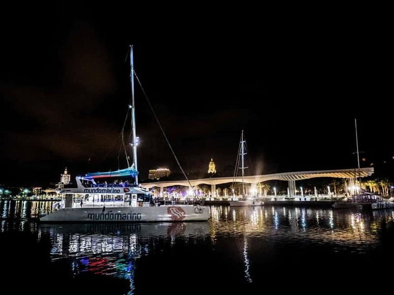 Malaga: Catamaran Sunset or Night Cruise w/ Live DJ & Drink - Upstairs for dancing, below for a calmer ride
