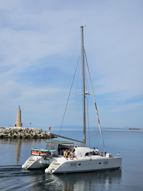 Marbella: Group Dolphin Watching Catamaran Tour with Snacks - Drinks and snacks make the price easier to accept