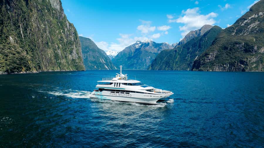 Milford Sound: Nature Cruise on a Modern Catamaran - Sailing beneath Milford Sound’s cliffs