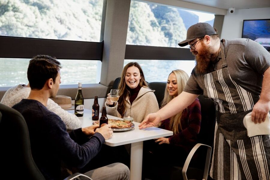 Milford Sound: Nature Cruise on a Modern Catamaran - Indoor comfort and the front-deck experience