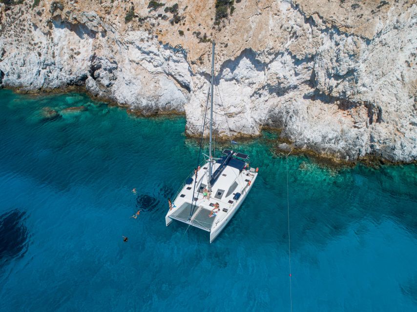 Milos: Full-Day Catamaran Cruise to Poliegos and Kleftiko - The return past Kimolos, Agios Eustathios, and possibly Trachilas