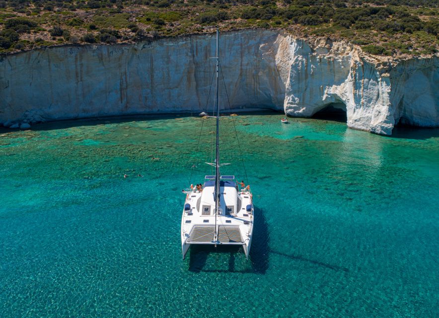 Milos: Half-Day Morning Catamaran Cruise to Kleftiko - Arkoudes and Cape Vani from the water