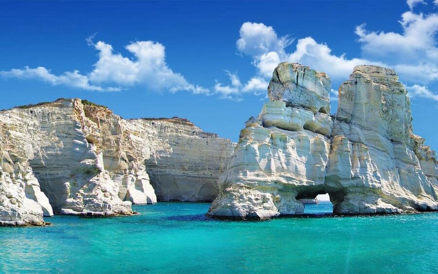 Milos: Kleftiko Sunset Catamaran Cruise with Meal & Drinks - Sunset on the return sail
