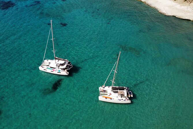Milos & Poliegos Catamaran Cruise Homemade Full menu BBQ & Drinks - Theiorychia and Milos’s sulfur industry