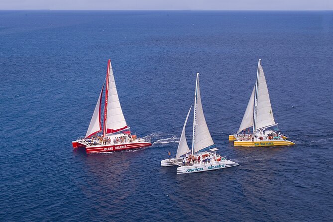 Montego Bay Catamaran: Snorkel Tour with Open Bar & Reggae DJ - Front Nets, Coastline Views, and Caribbean Music