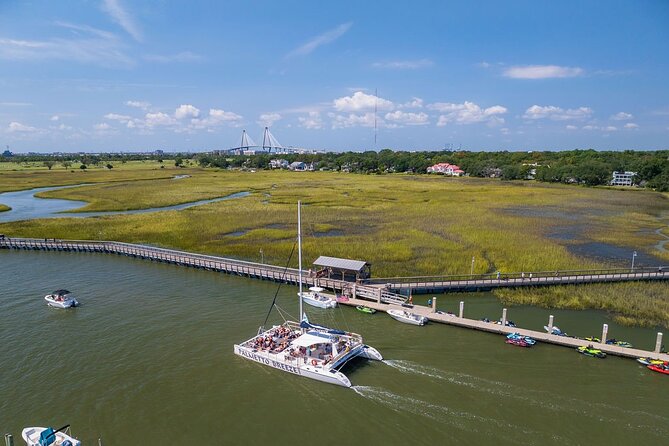 Morning Charleston Harbor Sail Lux Catamaran Shade and Seating - Dolphins, birds, and the quiet side of Charleston