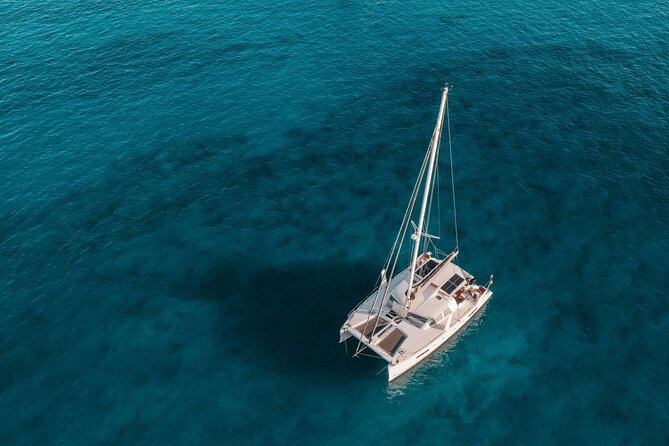 Mykonos: Private Catamaran Cruise—Hotel Pickup, BBQ & Drinks - Rineia: Quiet Water and Time to Swim