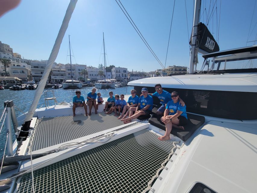 Naxos: Catamaran Cruise with Swim Stops, Food, and Drinks - Setting out from Naxos for a day at sea