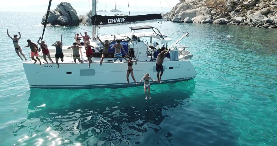Naxos: Catamaran Cruise with Swim Stops, Food, and Drinks - Lunch on board, Greek-style
