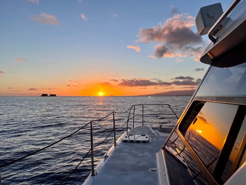 Oahu: Private Catamaran Sunset Cruise & Optional Snorkeling - A calm anchorage for swimming and snorkeling