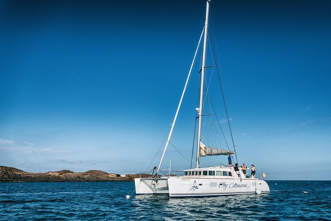 OBY Catamaran - Leaving Corralejo on a 21-person catamaran