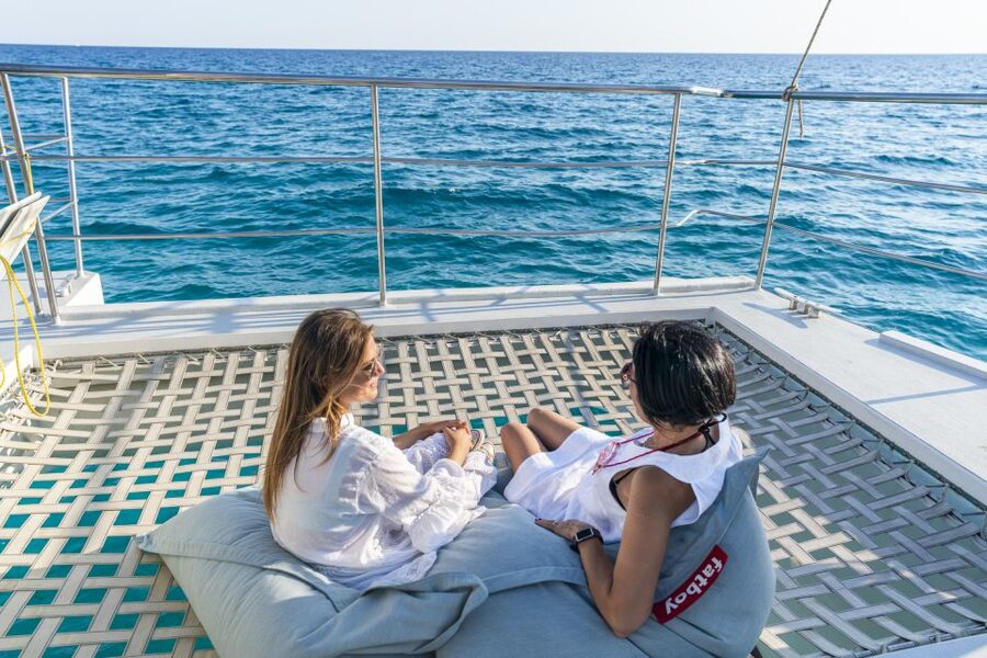 Palma: Catamaran Cruise with Swimming and Snorkelling - Sailing past Cap Enderrocat