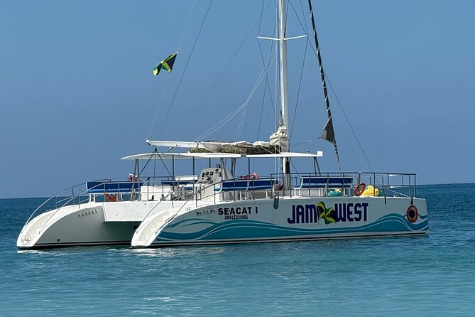 PARTY Catamaran Cruise with Snorkeling Rick's Cafe ADULTS ONLY - Cruising past Seven Mile Beach and the West End