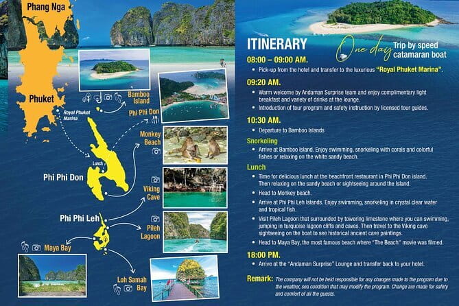 Phi Phi & Bamboo Islands Escape by Luxury Catamaran - Phi Phi Don and the midday lunch stop