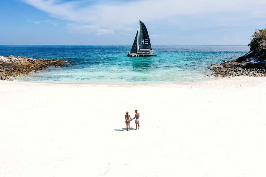 Phuket: Coral and Racha Islands Hype Luxury Catamaran - Lunch arrives before the islands