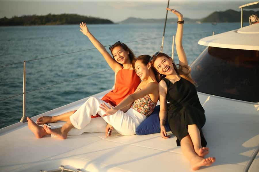 Phuket: Coral Island Day Trip and Sunset Dinner by Catamaran - The catamaran ride to Coral Island