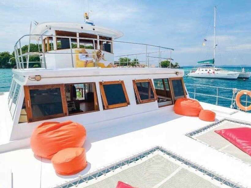 Phuket: Coral Island Snorkeling and Sunset Catamaran Cruise - Settling into the catamaran