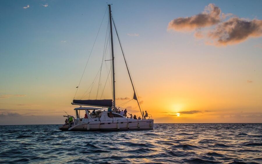 Phuket: Coral Island & Sunset Dinner by Sailing Catamaran - Dinner near Promthep Cape