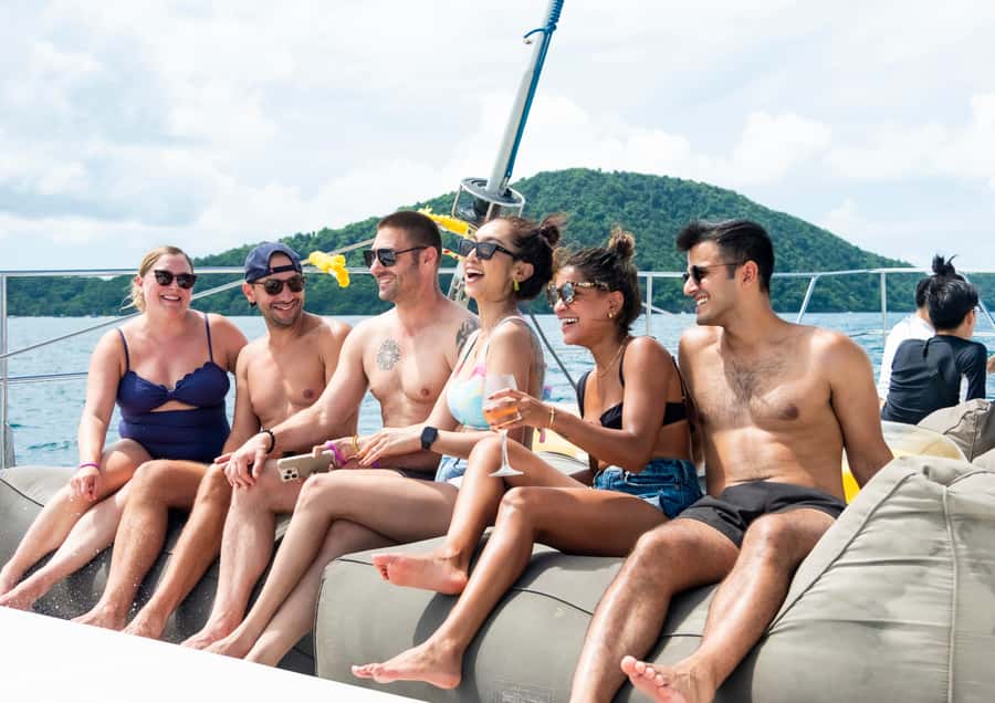 Phuket: Coral, Racha, Promthep Island Party Catamaran trip - The route from Phuket to the island chain