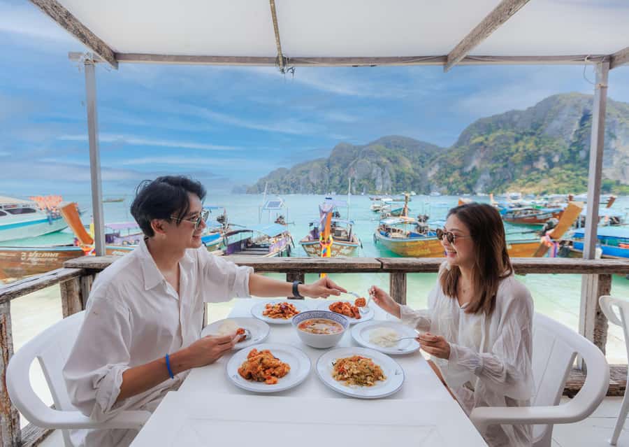 Phuket: Phi Phi Maiton Island Sunset Premium Catamaran Tour - A 10-hour day that starts before the islands