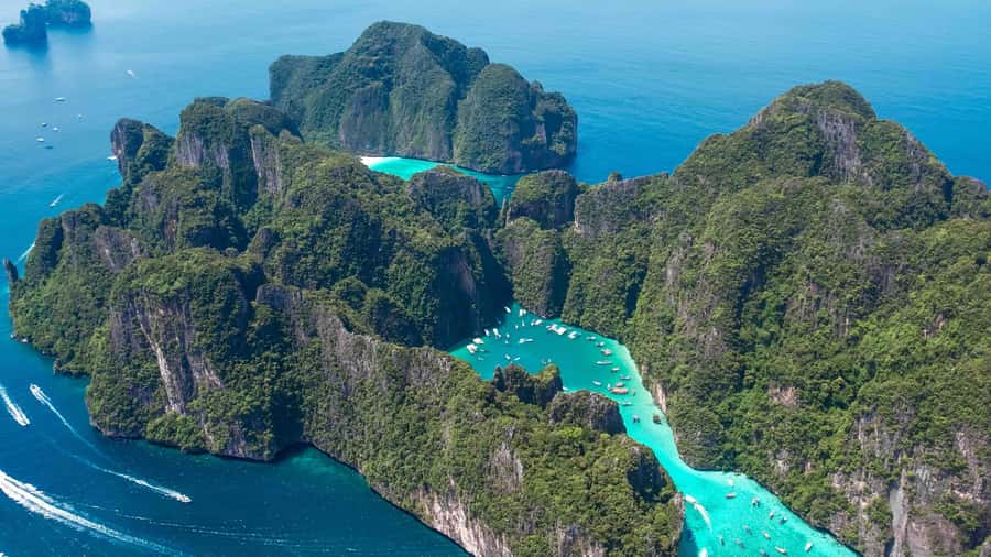 Phuket: Phi Phi, Maya & Bamboo By Premium Speed Catamaran - Viking Cave and Monkey Bay from the boat