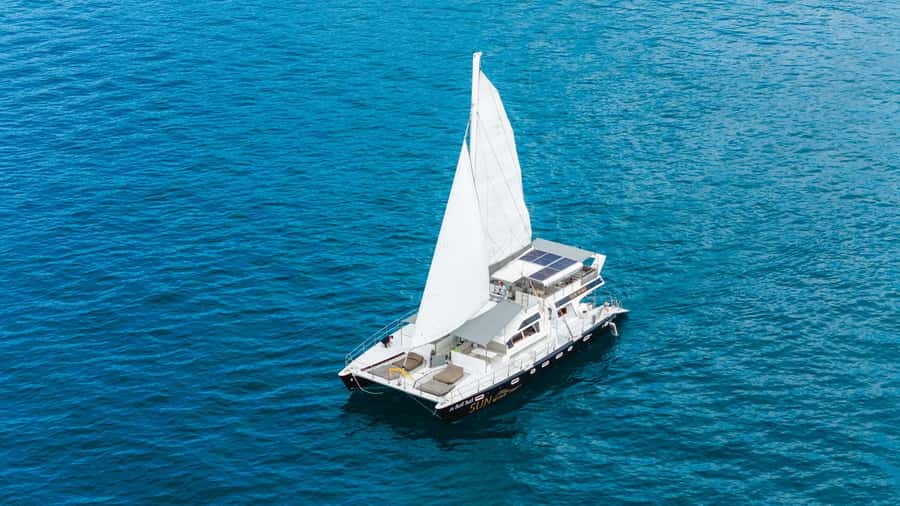 Phuket: Racha and Coral Island Catamaran snorkeling Trip - Sailing toward Racha Island