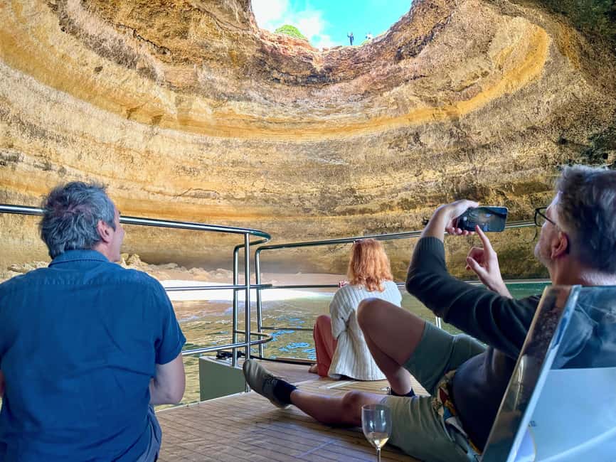 Portimao: SUNSET Benagil Caves Tour | Eco Catamaran - Entering the main Benagil Cave