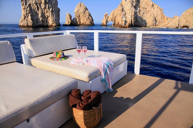 Private Cabo Catamaran with Water Toys for up to 20 Guests - Cruising toward the Arch
