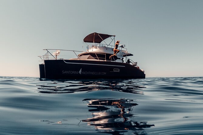 Private Caldera Cruise with Power Catamaran ENJOY incl. Meal & Drinks - Santorini from the water, not from a crowded viewpoint