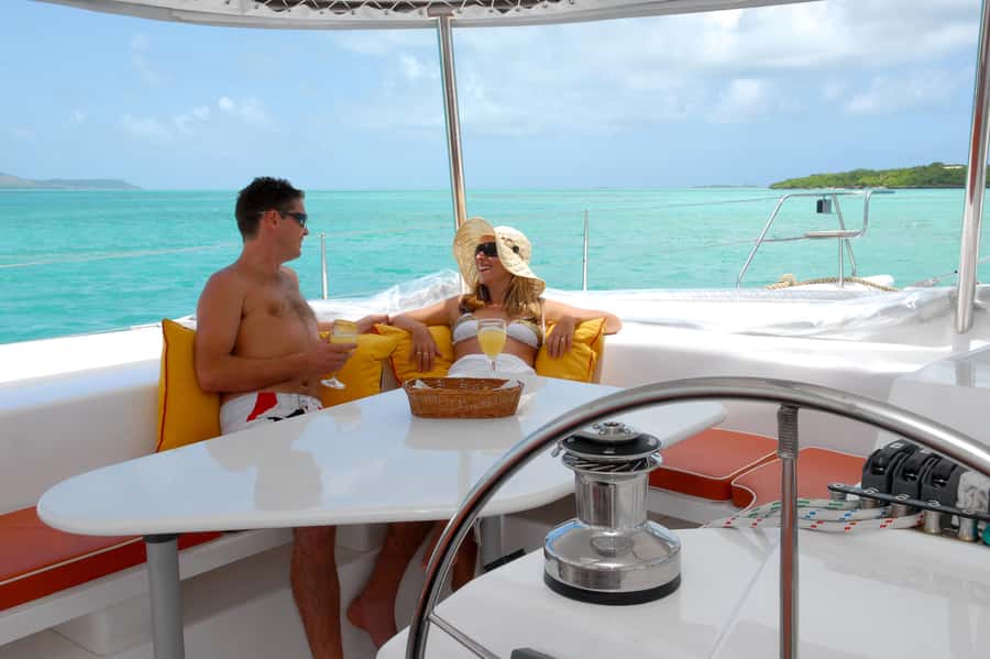 Private Catamaran Charter to Ile aux Cerfs - Pointe Jerome and the first safety briefing