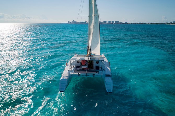 Private Catamaran from Cancun to Isla Mujeres | For up to 40 pp - Sailing, drinks, and the spinnaker ride