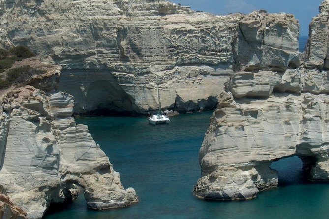 Private Catamaran Half Day Afternoon Cruise with Sunset: Kleftiko - Kleftiko swimming, caves, and the onboard meal