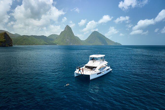 Private Full Day Luxury Catamaran Excursion - Cruising through Marigot Bay