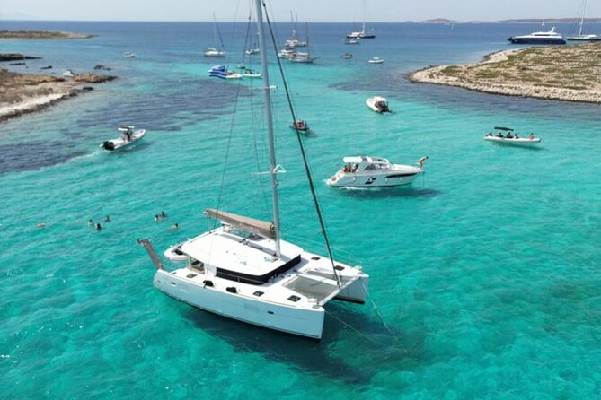 Private Half Day Catamaran Cruise - Setting sail from Chora Beach